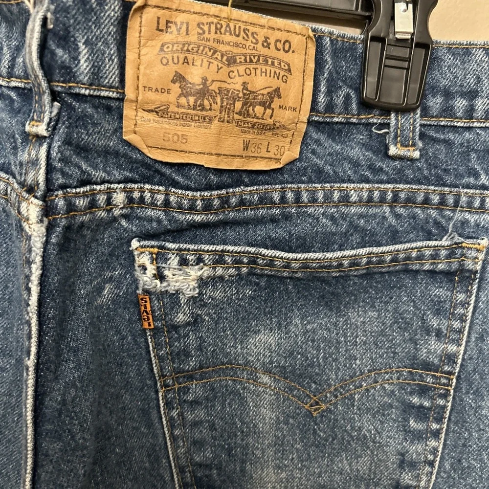 mens levis jeans 505‎ Faded Destroy 36 X 30 Straight Legs